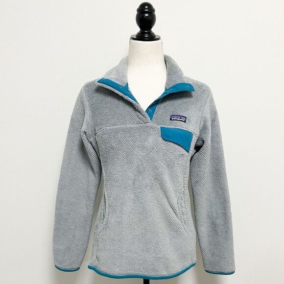Patagonia Re-Tool Snap-T Pullover in Grey with Teak/Turquoise Detail - Picture 5 of 5